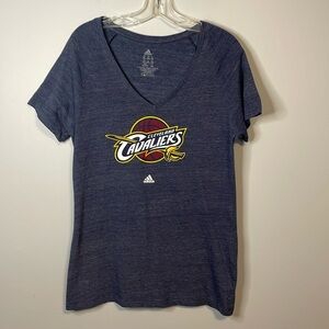 Adidas Cleveland Cavaliers Blue V Neck Tshirt Size 2Xl